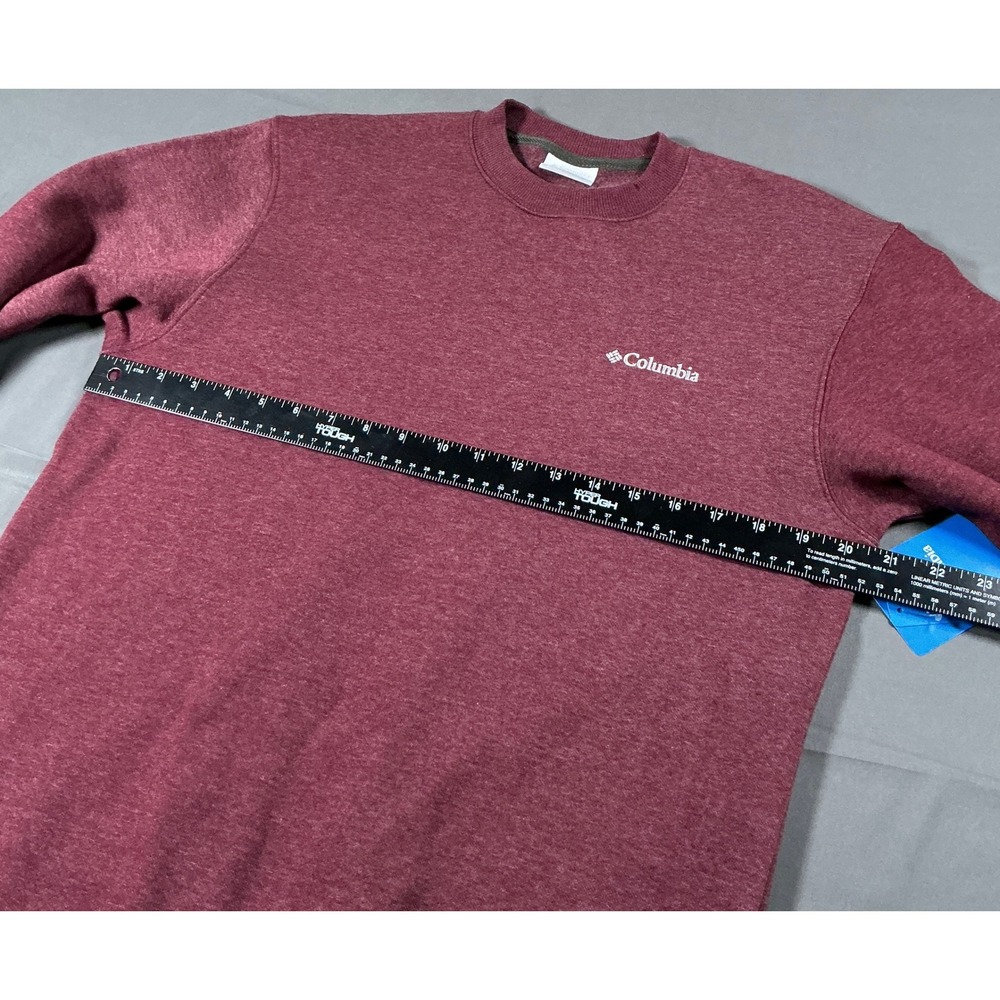 Columbia Hart Mountain II Crew Sweatshirt Mens Small Beet Red Heather AM6769-624 - Picture 3 of 11